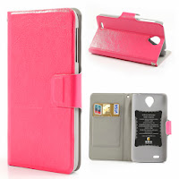 Crazy Horse Texture Leather Case Wallet with Stand for Lenovo S820 - Pink Crazy Horse Texture Leather Case Wallet with Stand for Lenovo S820 - Pink