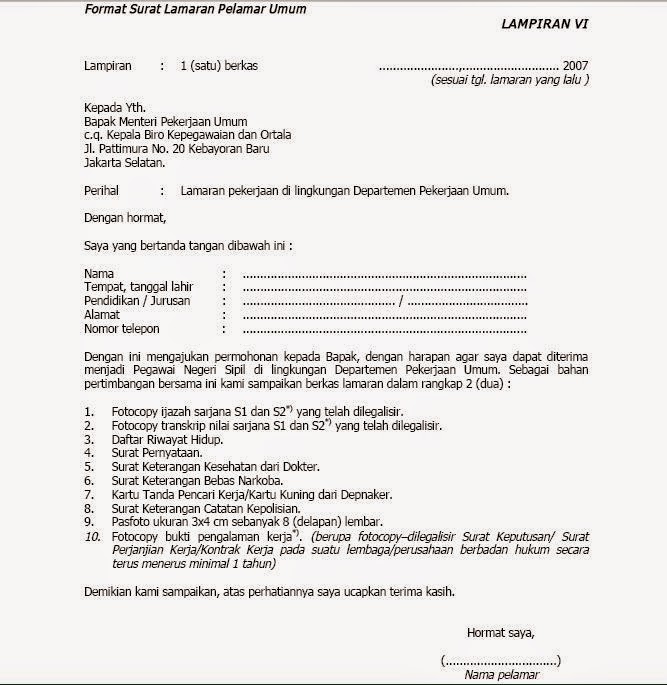 Contoh Surat Lamaran Pekerjaan Yang Baik Dan Benar Ilmu Bahasa