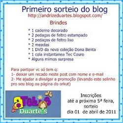 Sorteio no Blog da minha amiga Andrize