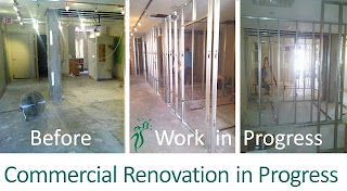 Commercial renovation in progress, photos by wobuilt.com