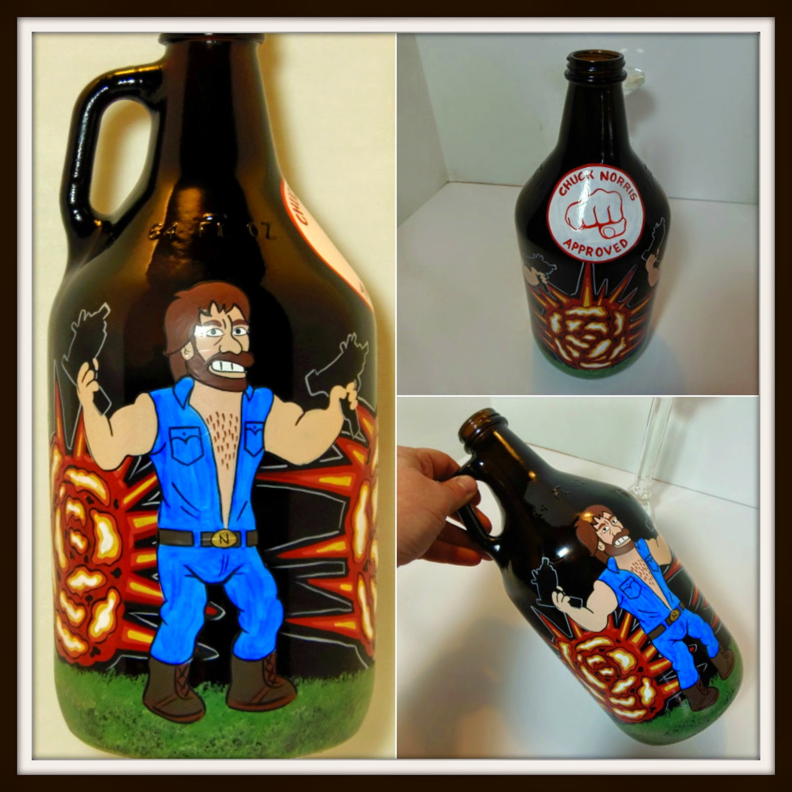 Chuck Norris custom painted growler Chuck Norris custom painted growler via kudoskitchenbyrenee.com