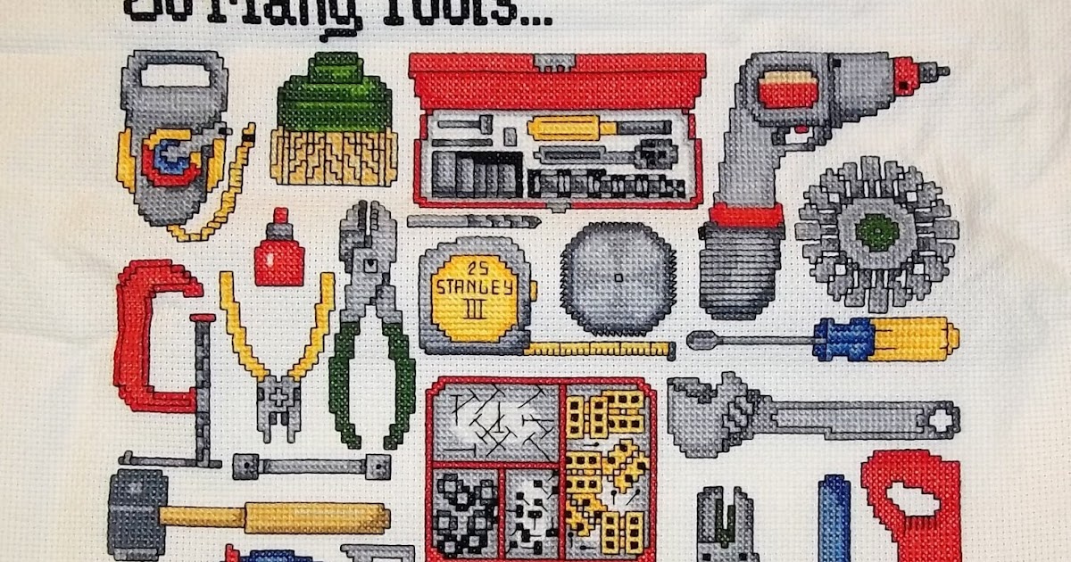 . Debbie's Cross Stitch I stitched a tool box!