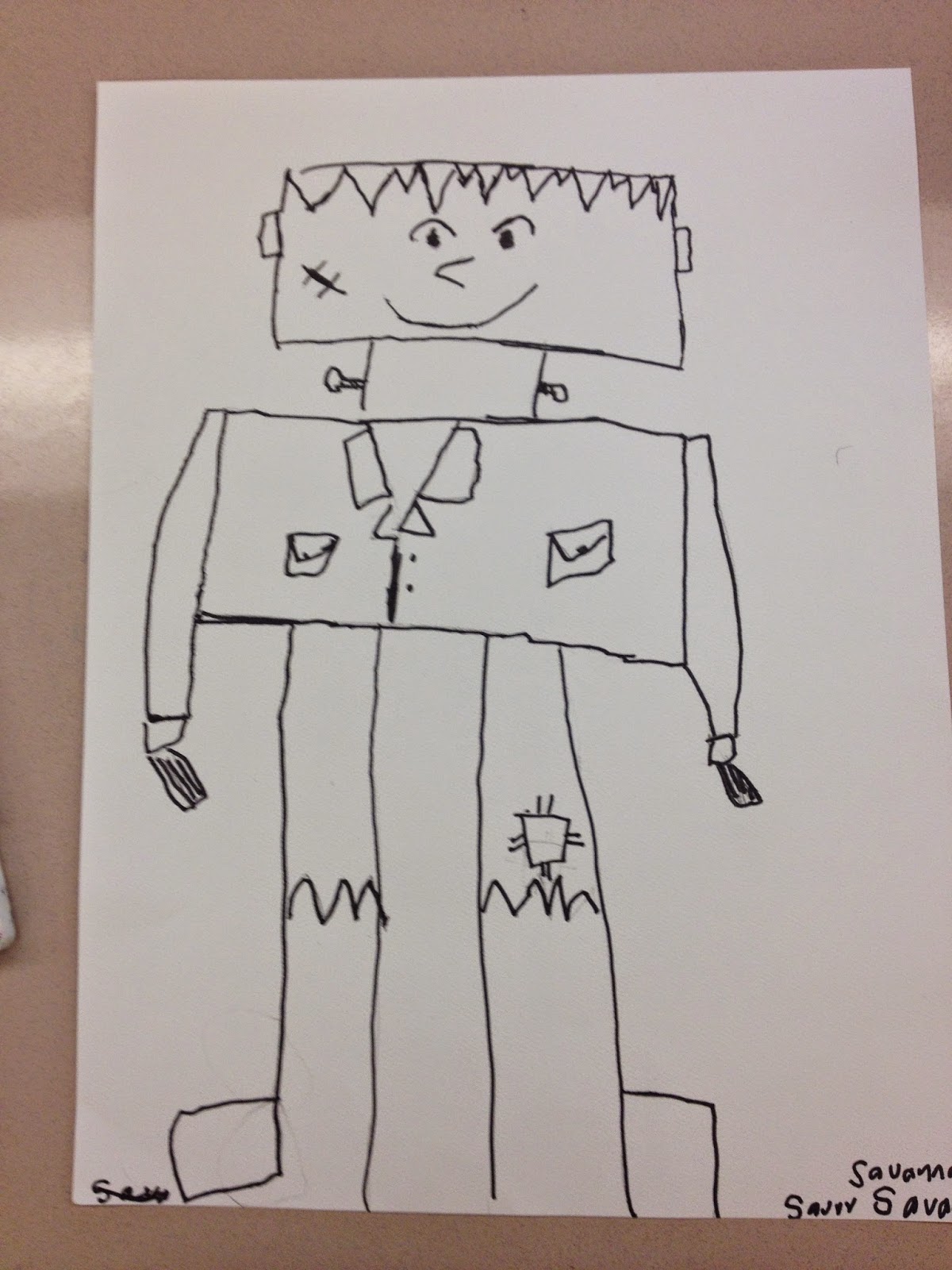 Focus on shapes with this directed drawing of Frankenstein