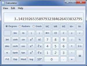 educational technology find pi with your windows 7 calculator p i calculator