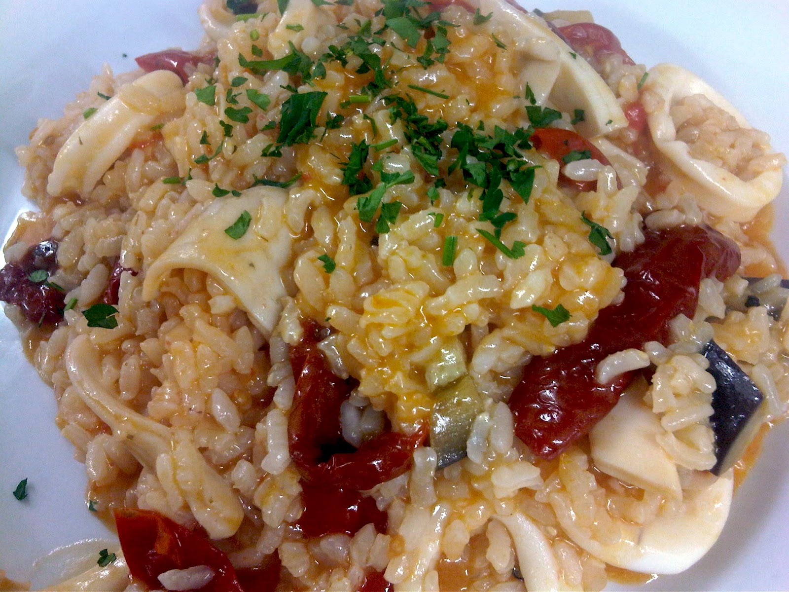 Exquisite&Delicious Risotto With Calamari & Aubergine