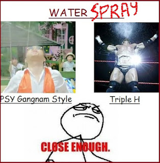 water spray triple h gangnam Style funny