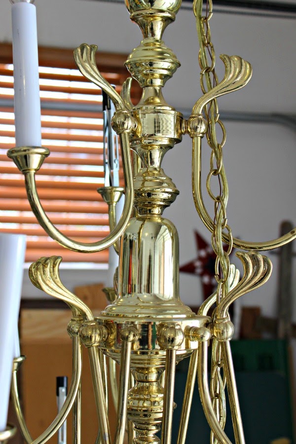 20 Brass Chandelier Makeover Dimples And Tangles I Knew That Paint Would Be An Easy Fix For The Finish And Came Up With A Plan To Simplify Design Make It Look Bit More Modern