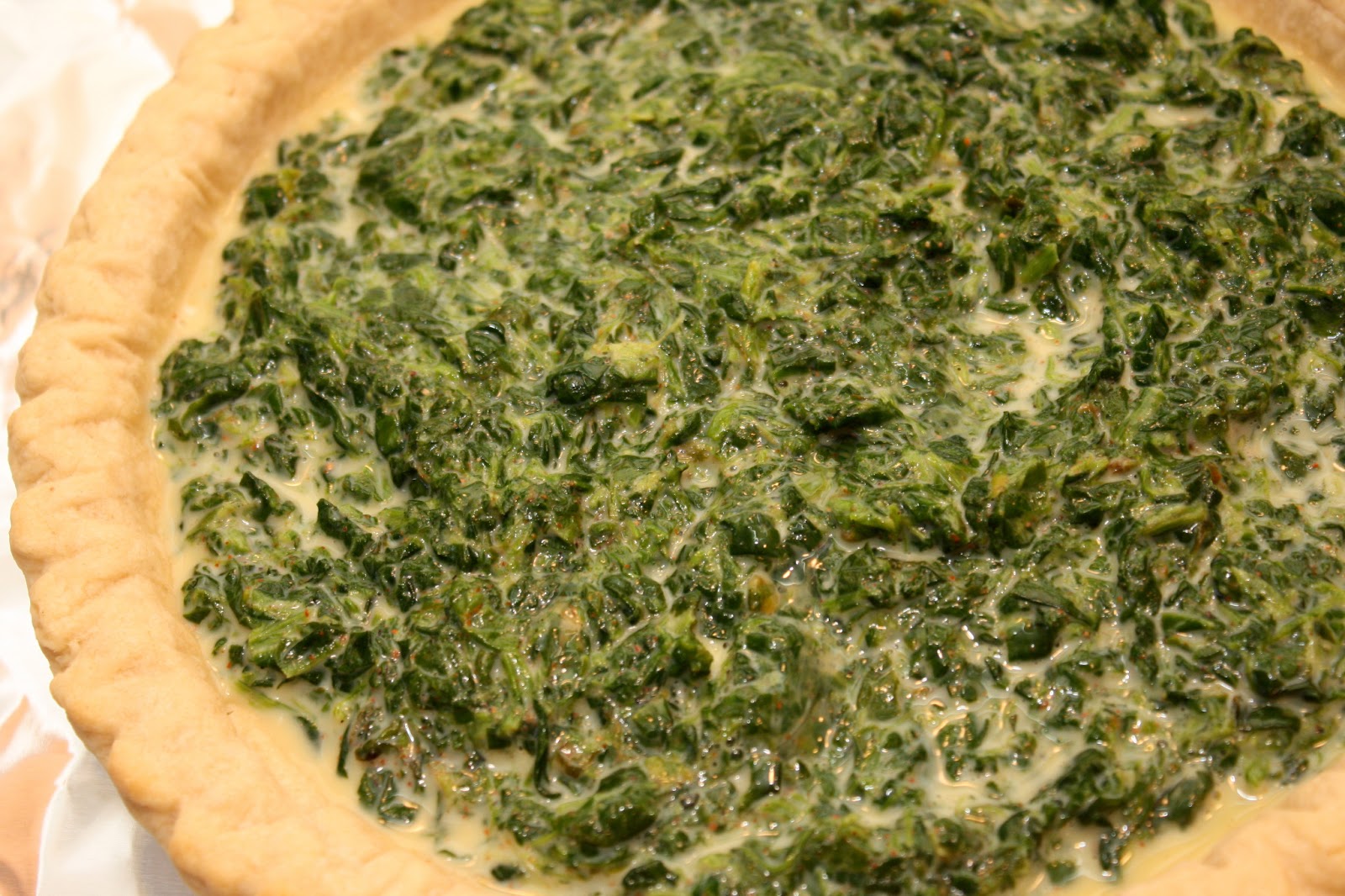 The Bitchin' Kitchin' Spinach Bacon Blue Cheese Quiche