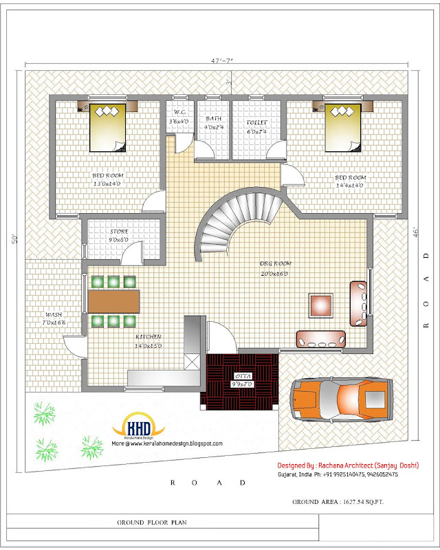 India house plan - Ground floor plan - 3200 Sq.Ft. title=