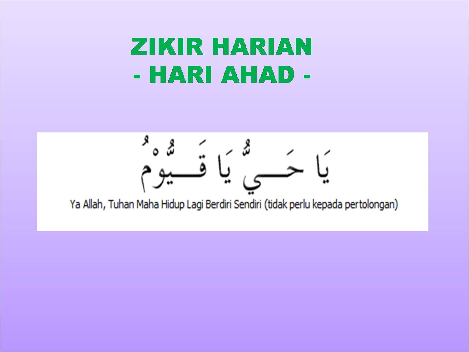 The Life Zikir Harian