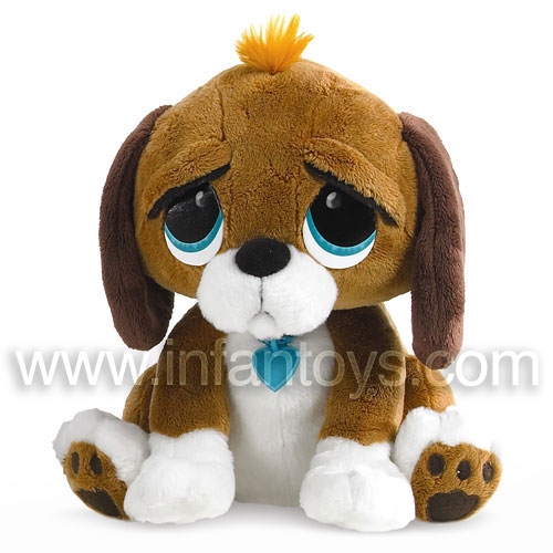 perritos de peluche con ojos tristes