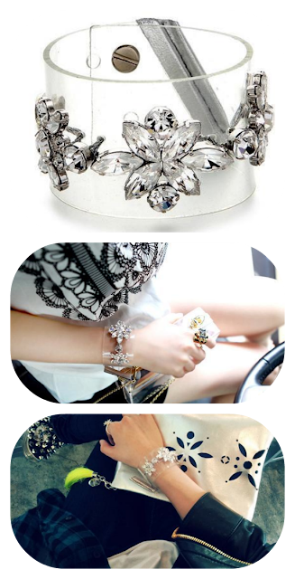PULSERA TRANSPARENTE BRILLANTES PULSERA TRANSPARENTE BRILLANTES
