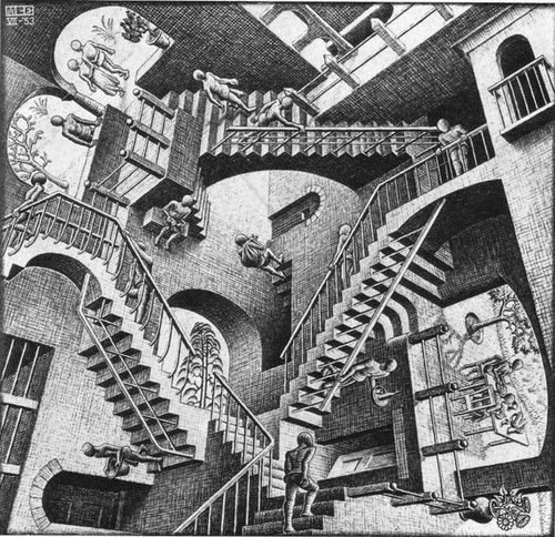 08-Relativity-Andrew-Lipson-Surreal-M-C-Escher-v-Lego-in-Drawing-v-Sculpture-www-designstack-co