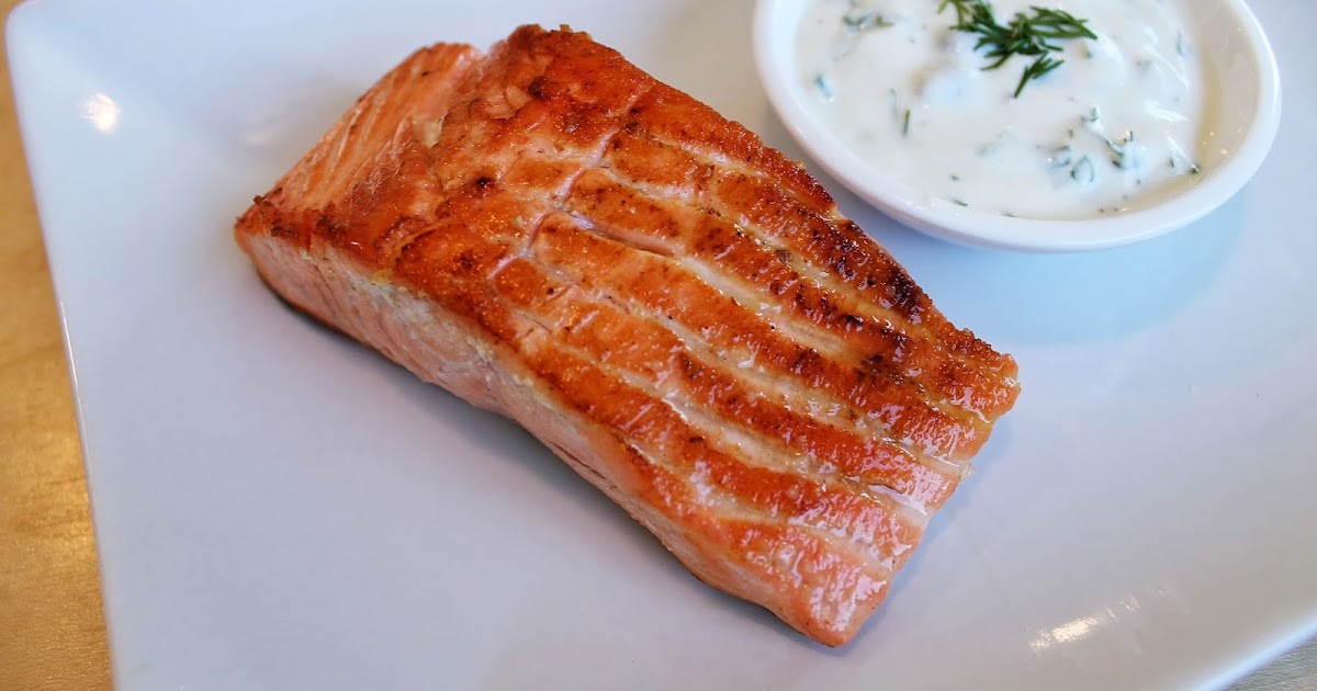 Beyond My Recipes Seared Salmon with Yogurt Caper Dill Sauce