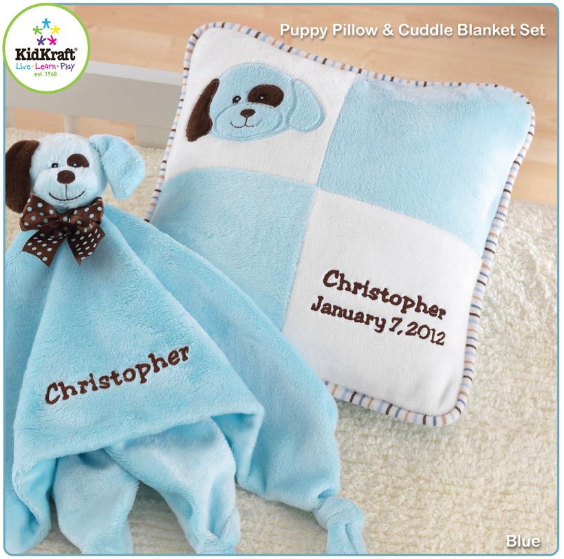 puppy pillow and blanket