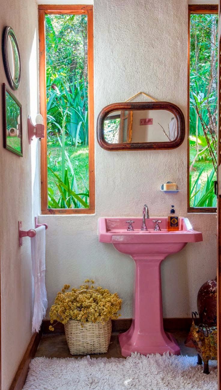New Boho Small Bathroom for Small Space