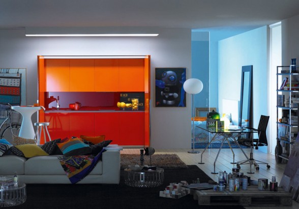 trendy orange kitchen design pictures