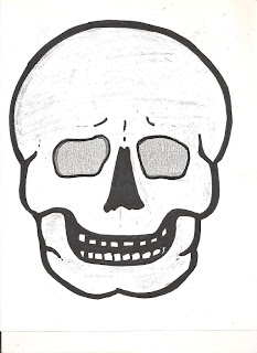 Dibujo para colorear de calaveras de día de muertos