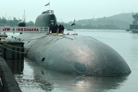 INS Vikramaditya and INS Viraat, submarines (including INS Chakra), aircraft and UAVs are deployed INS Chakra