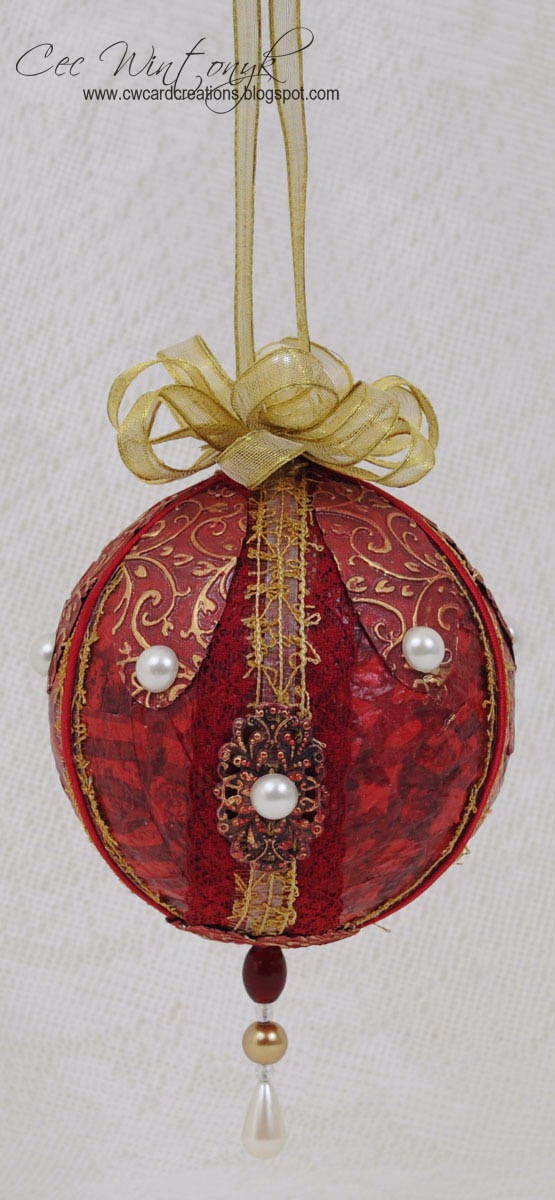 CW Card Creations Mixed Media Christmas Ornament