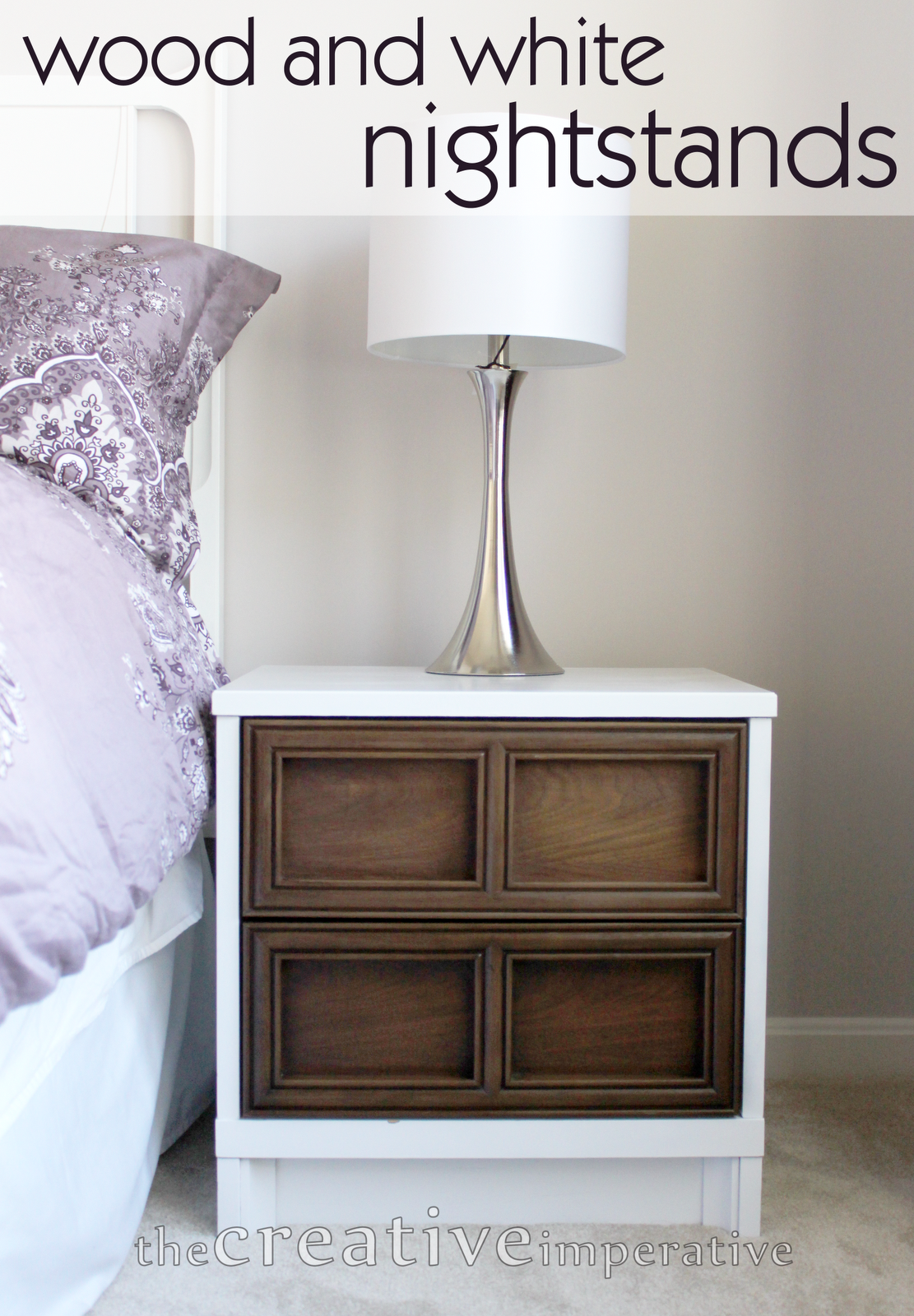 The Creative Imperative White and Wood Nightstands