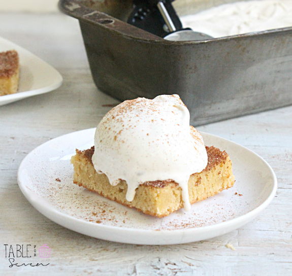 Snickerdoodle Bars with Cinnamon Ice Cream • Table for Seven