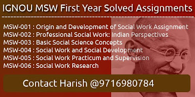 IGNOU MSW First Year Assignments 