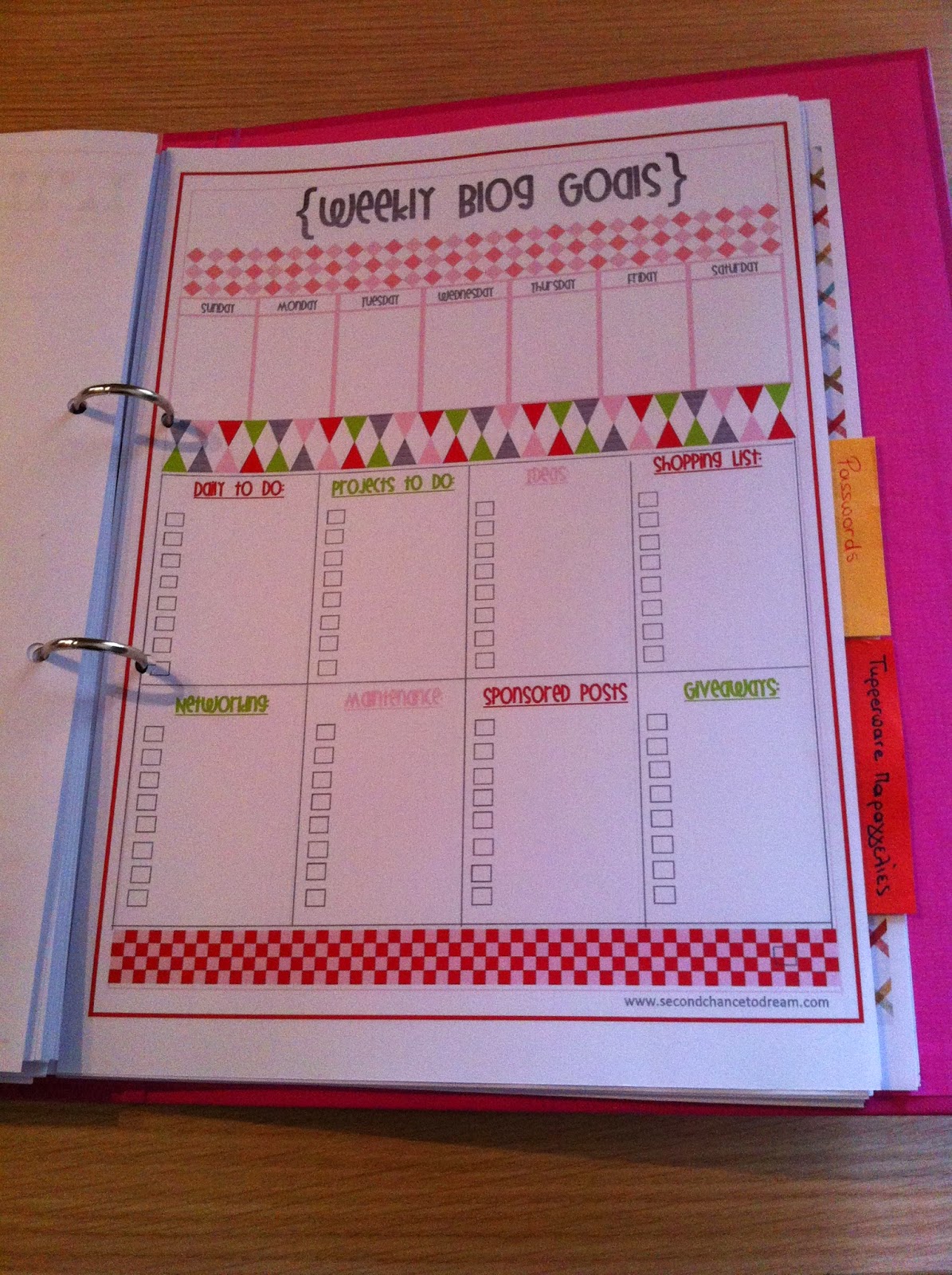 weekly goals
