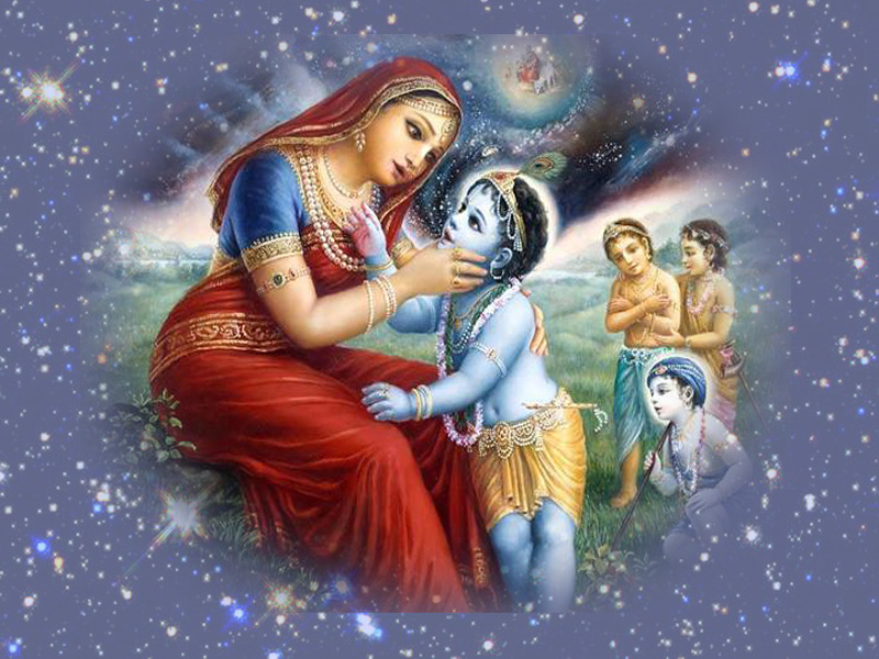 wallpaper Where is God (Krishna with his mother)
