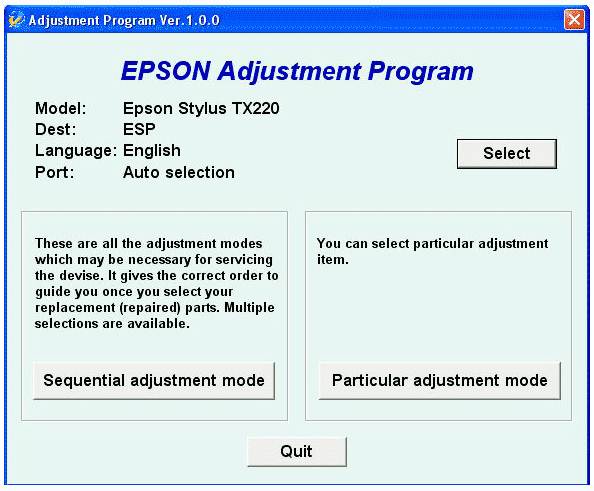 Epson TX220 Resetter Download Epson TX220 Resetter Download