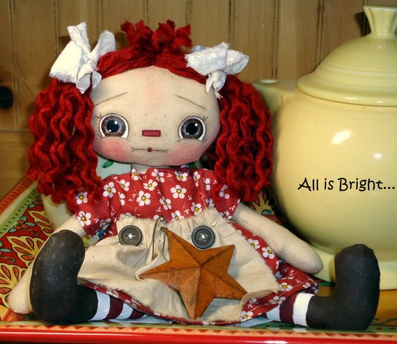 raggedy ann doll. This handmade raggedy doll is