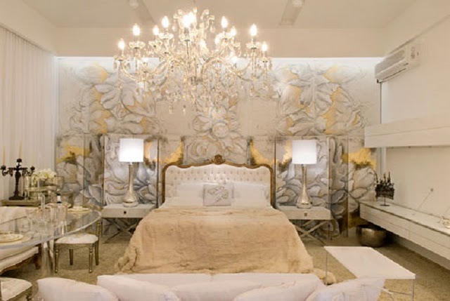 gold and white master bedroom The Together Project: White and Gold