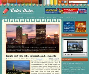 ColorNotes Blogger Template