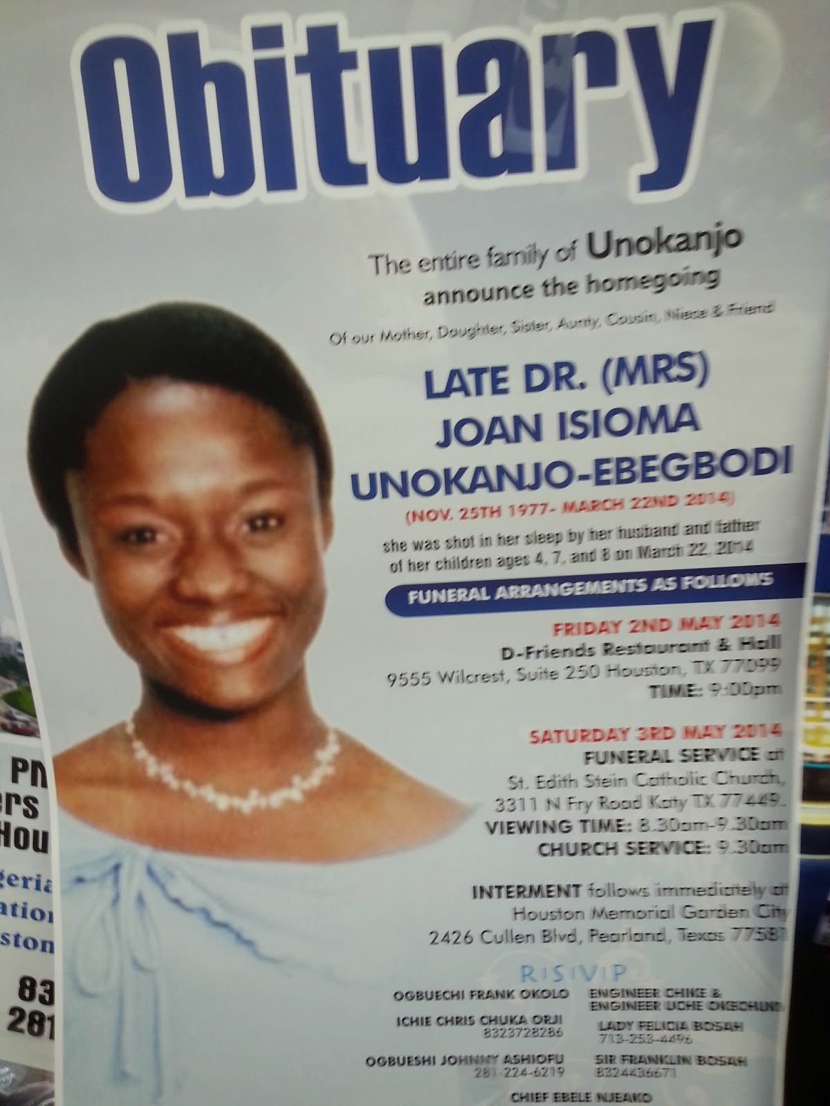 Stella Dimoko Obituary Of Nigerian Doctor Shot To Death In