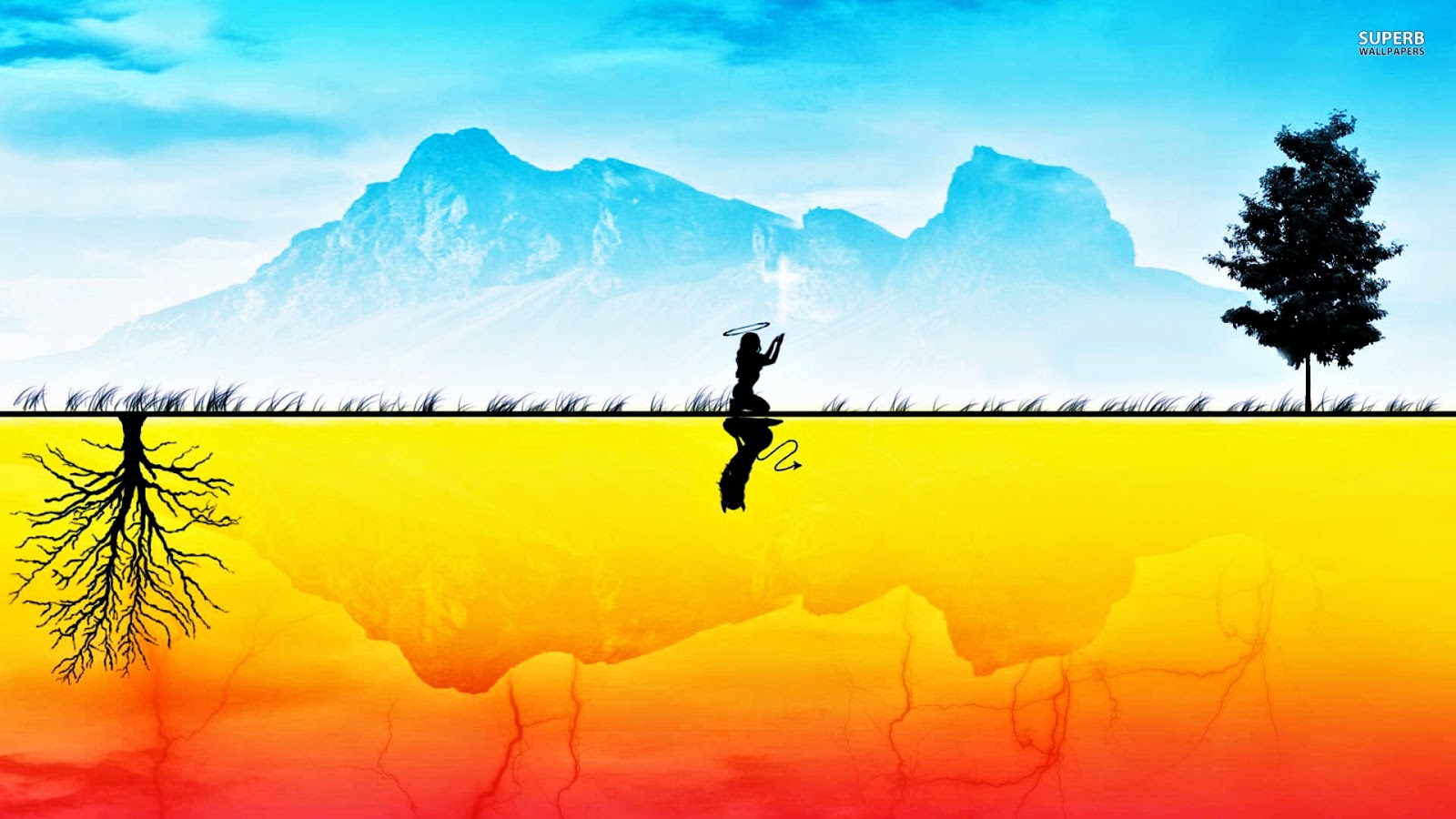 Wallpaper Angel and Devil - WALLPAPER GALLERY