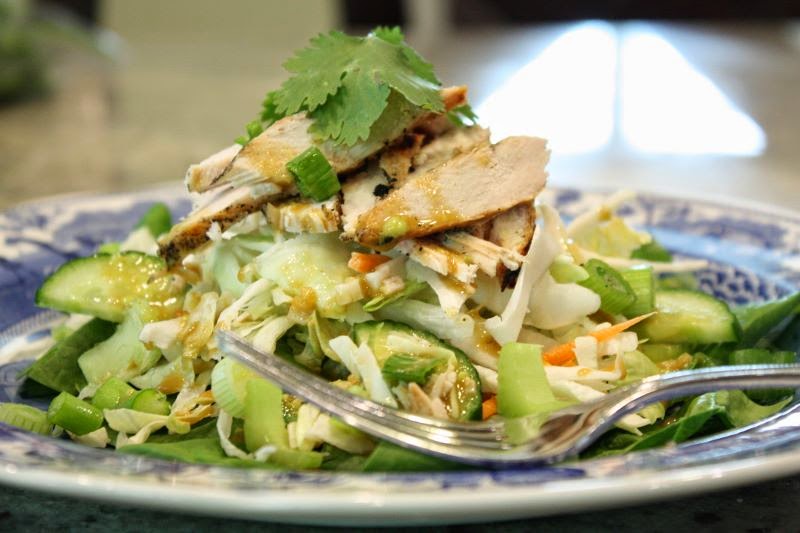 Pass The Peas Please Asian Chicken Salad With Wasabi Dressing