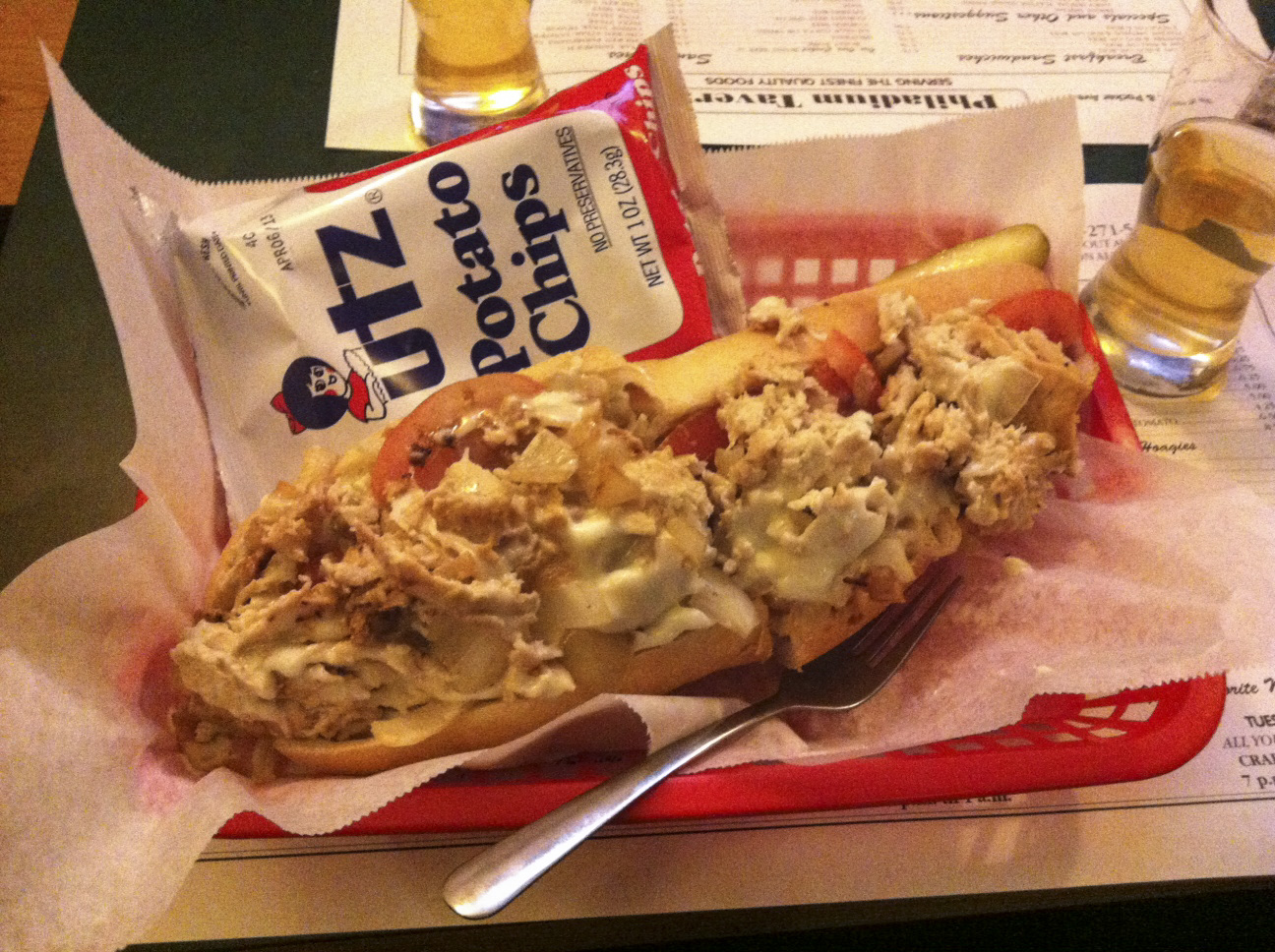 chicken cheesesteak hoagie