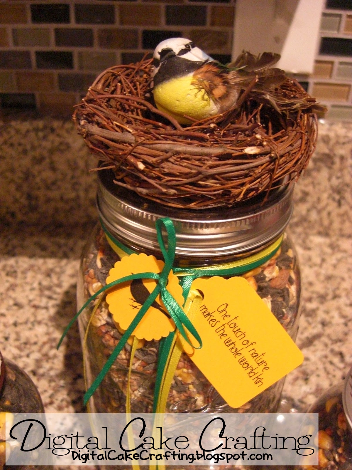 Digital Cake Crafting Bird Seed Gift Jar
