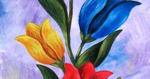 Jual Lukisan Bunga Tulip 40x80cm Mb 064 Milieart Yogyakarta