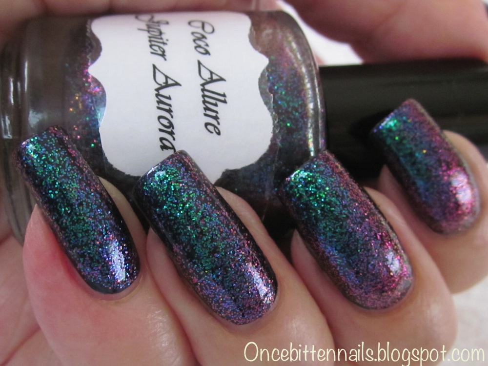 Once Bitten Nails A Nail Polish Blog Jupiter Aurora by Coco Allure over Kabaret by Nails Inc