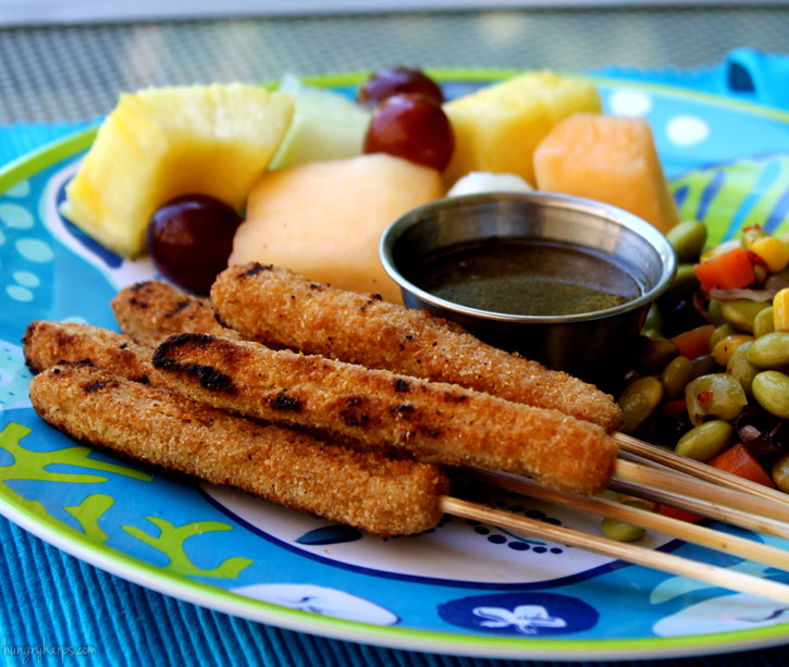 Hungry Harps Chicken Fry Skewers with Smoky Citrus Dipping Sauce 
