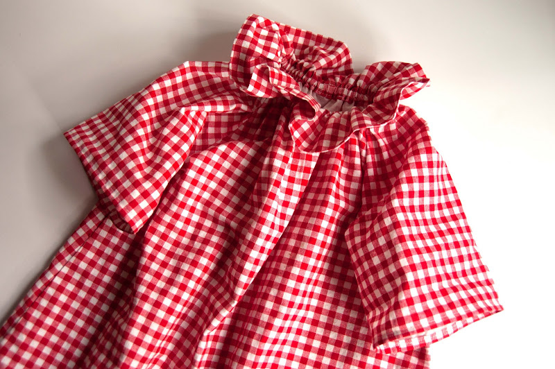 red gingham school culottes