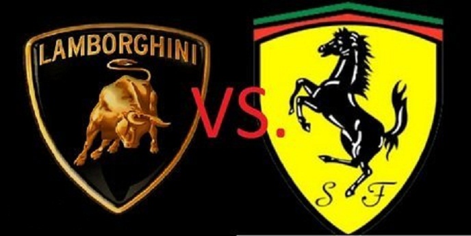 Car & Bike Fanatics: Lamborghini vs Ferrari (Logo)