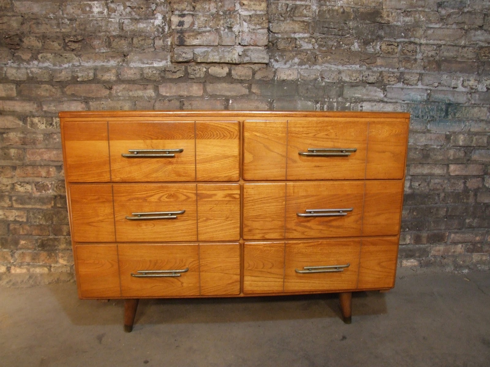 Mid Century Chicago 1950's Golden Oak Dresser
