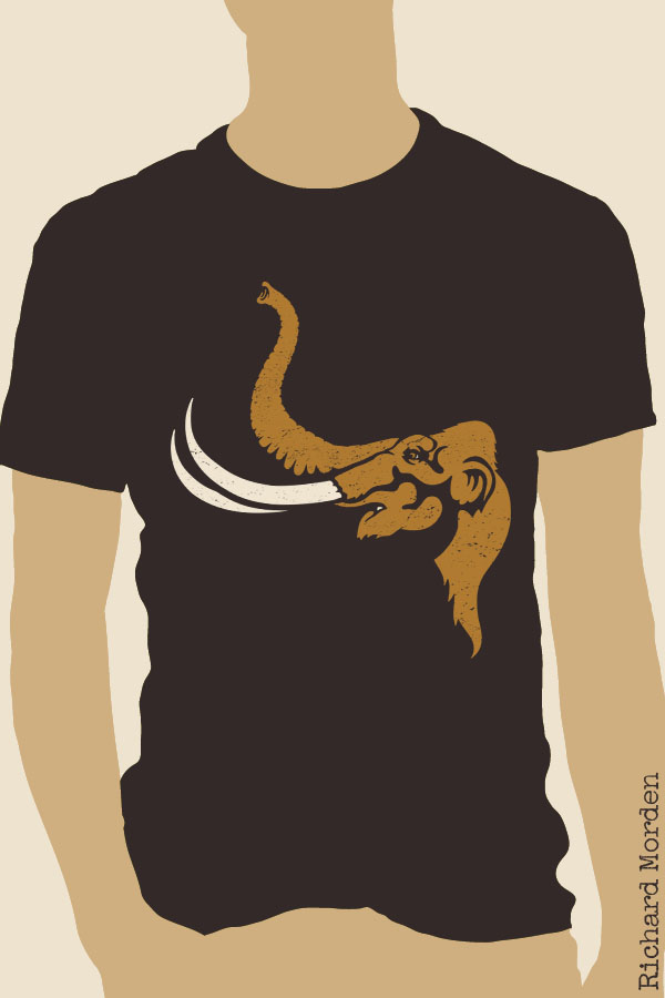 Richard Morden illustration Stencil art styled megafauna tshirts