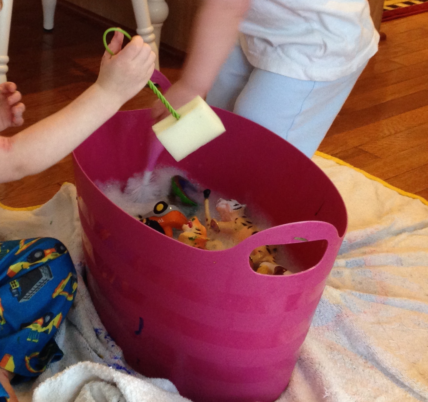 Painting with Animals and Animal Bath Time! A 2 for 1 indoor activity