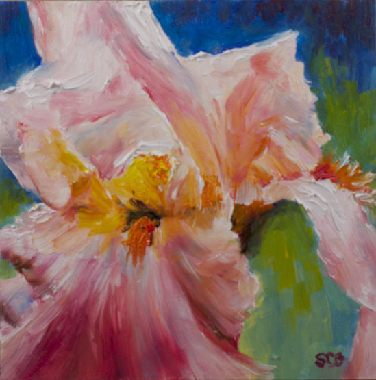 Sue ChurchGrant Daily Painting Pink Iris and Framing Small Daily Paintings