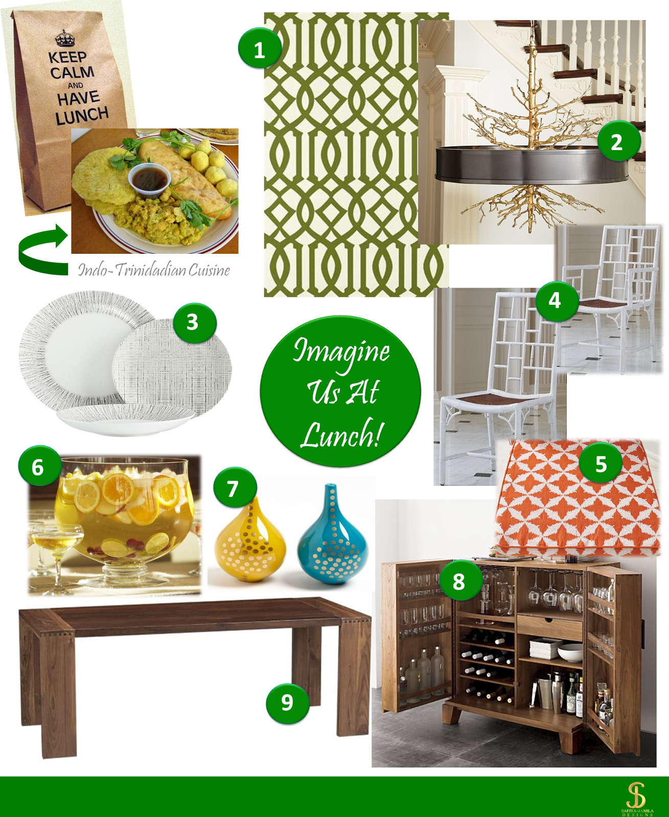 Diy Modern Dining Room Table Imagine Us At Lunch: 1. Schumacher Wallpaper 2. Global Views- Twig