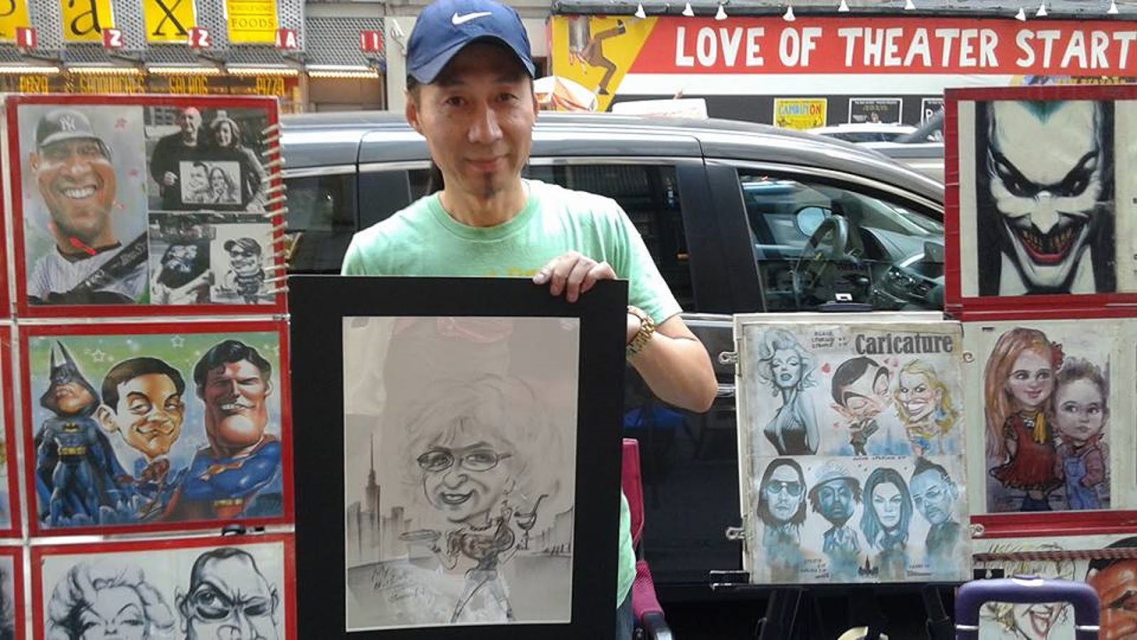 Quan Li  Great Caricature Artist Near Times Square