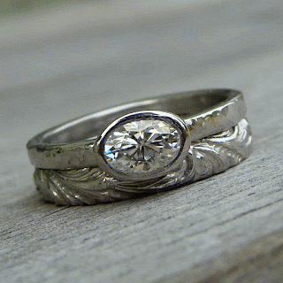 moissanite palladium ring